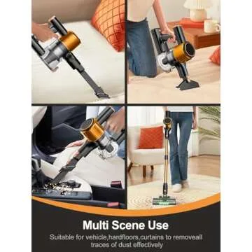 Cordless Vacuum Cleaner, 350W/30Kpa 8 in 1 Powerful Stick Vacuum, with Anti-Tangle Brush and Upgraded Green Light, 40mins Runtime Rechargeable Lightweight Vacuums for Hardwood Floor,Pet Hair