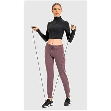 KTILG Women Yoga Jacket Zip Up Pullover Cropped Athletic Long Sleeve Running Seamless Gym Top with Thumb Holes