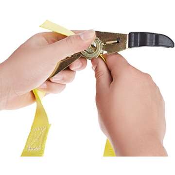 Amazon Basics 4-Pack Ratchet Straps - Secure Cargo