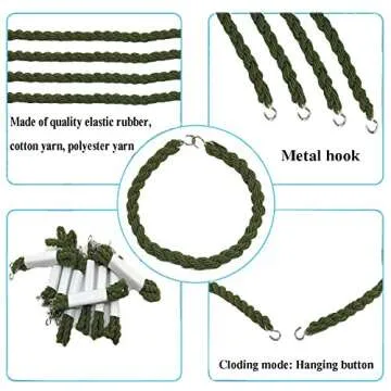 JAMEGIO 12 Pieces Elastic Boot Bands Military Boot Straps Blousing Garters with Metal Hooks for Navy...