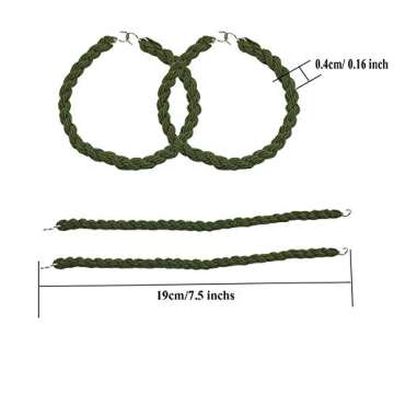 JAMEGIO 12 Pieces Elastic Boot Bands Military Boot Straps Blousing Garters with Metal Hooks for Navy Army and Air Force Alpine Choice