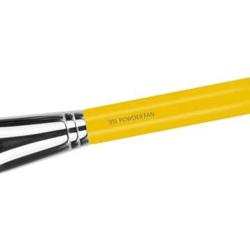 Bdellium Tools Professional Makeup Brush - Studio Series 991 Powder Fan - With Soft Synthetic and Natural Mixed Fibers, For Defining the Cheekbones (Yellow, 1pc)