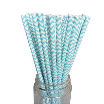 DELIGHTBOX Peach, mint green and gold paper straws set of 100 straws
