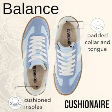 CUSHIONAIRE Balance Women's Fashion Sneakers in Blue