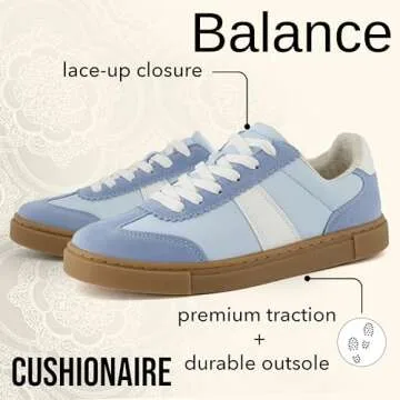 CUSHIONAIRE Balance Women's Fashion Sneakers in Blue