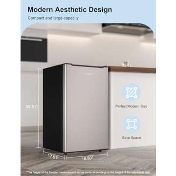 Efficient 3.0 Cu Ft Mini Freezer for Small Spaces