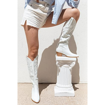 Stylish STALOV White Cowgirl Boots for Women