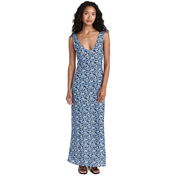 Lioness Blue Floral Maxi Dress Lightweight Comfort Elegance