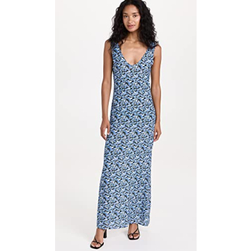 Lioness Blue Floral Maxi Dress Lightweight Comfort Elegance