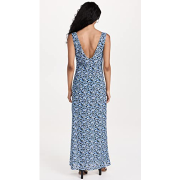 Lioness Blue Floral Maxi Dress Lightweight Comfort Elegance