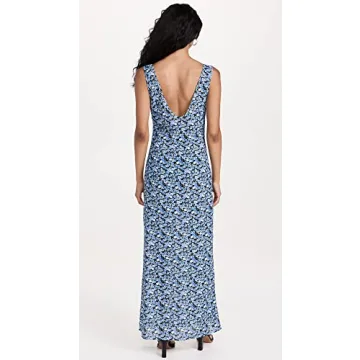 Lioness Blue Floral Maxi Dress Lightweight Comfort Elegance