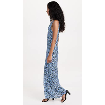 Lioness Blue Floral Maxi Dress Lightweight Comfort Elegance