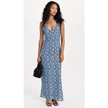 Lioness Blue Floral Maxi Dress Lightweight Comfort Elegance