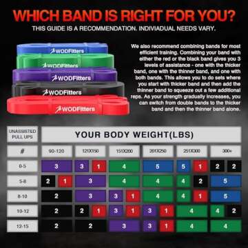 WODFitters Pull Up Assistance Band for Stretching, Mobility Workouts, Warm Up, Recovery, Powerlifting, Home Fitness and Exercise… (#4 Green)