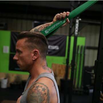 WODFitters Pull Up Assistance Band for Stretching, Mobility Workouts, Warm Up, Recovery, Powerlifting, Home Fitness and Exercise… (#4 Green)