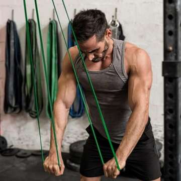 WODFitters Pull Up Assistance Band for Stretching, Mobility Workouts, Warm Up, Recovery, Powerlifting, Home Fitness and Exercise… (#4 Green)