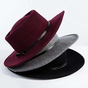 Jeff & Aimy Women's 100% Wool Felt Fedora Hat