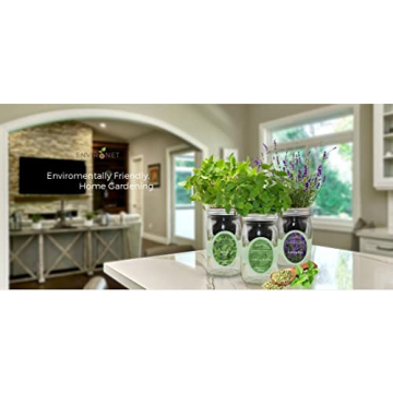 Environet Hydroponic Growing Kit, Self-Watering Mason Jar Herb Garden Starter Kit Indoor, Windowsill Herb Garden, Grow Your Own Herbs from Organic Seeds (Basil)