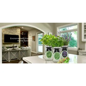 Environet Hydroponic Growing Kit, Self-Watering Mason Jar Herb Garden Starter Kit Indoor, Windowsill Herb Garden, Grow Your Own Herbs from Organic Seeds (Basil)