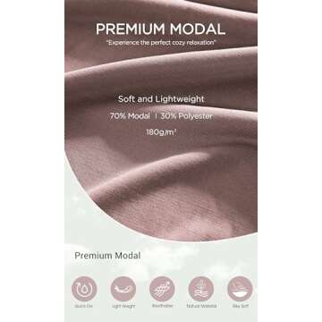 ODODOS 2-Pack Modal Soft Lounge Shorts for Women Drawstring High Waist Casual Sleepwear Lightweight Cozy Pajama Bottom, Abalone+Dusty Rose, Medium