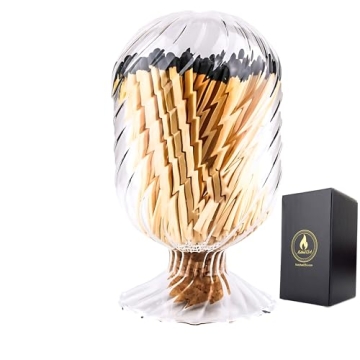 Helix Shaped Glass Matches Cloche | Includes Color Matches & Free Striker Strip!!! | Spiral Decorati...