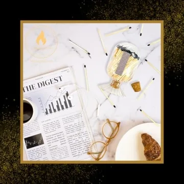 Helix Shaped Glass Matches Cloche | Includes Color Matches & Free Striker Strip!!! | Spiral Decorative Match Holder Jar for Candles Set Display (Black Matches)