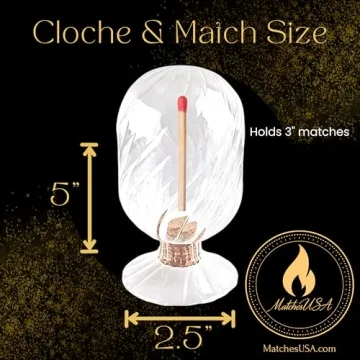 Helix Shaped Glass Matches Cloche | Includes Color Matches & Free Striker Strip!!! | Spiral Decorative Match Holder Jar for Candles Set Display (Black Matches)