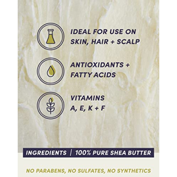 Eu'Genia Dermatological Formula Shea Butter (Fragrance-Free, 2oz), 100% Pure Unrefined Ghanaian Shea, Premium Face & Body Moisturizer for All Skin & Hair Types