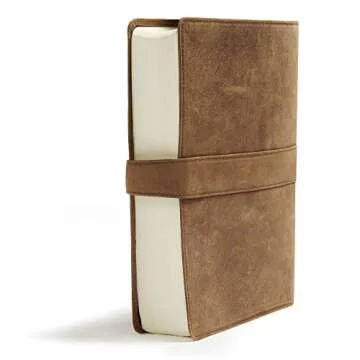 CSB Legacy Notetaking Bible, Tan Genuine Leather with Strap, Black Letter, Wide Margins, Journaling Space, Single-Column, Reading Plan, Family Records, Easy-to-Read Bible Serif Type
