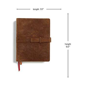 CSB Legacy Notetaking Bible, Tan Genuine Leather with Strap, Black Letter, Wide Margins, Journaling Space, Single-Column, Reading Plan, Family Records, Easy-to-Read Bible Serif Type