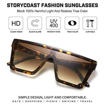 STORYCOAST Stylish Square Sunglasses for Everyone