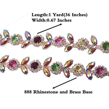 KAOYOO Rhinestone Chain - Sparkling DIY Embellishments in Gold