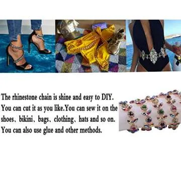 KAOYOO Crystal Rhinestone Chain for DIY Fashion & Crafts