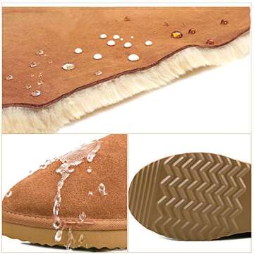 AUSLAND Women's Winter Snow Boots | Cozy & Waterproof Chestnut 7.5US