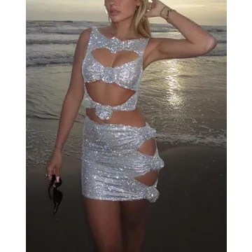 Y2K Floral Mesh Crop Top & Mini Skirt Set Summer Beach Wear