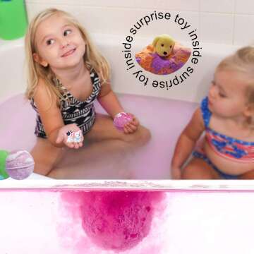 Kids Bath Bombs with Puppy Toys – 12 Pcs Set
