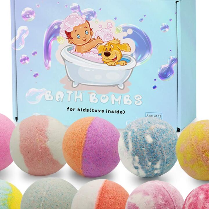 Kids Bath Bombs with Puppy Toys – 12 Pcs Set