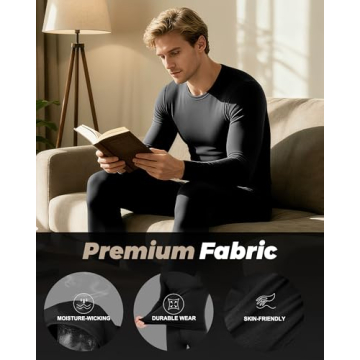 WEERTI Men's Thermal Underwear Fleece Lined Base Layer  Warmth