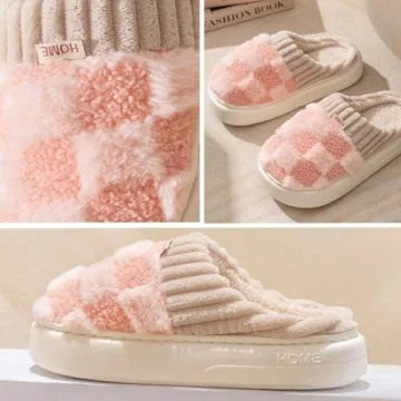 iwhgrmp Checkerboard Slippers for Cozy Winter Comfort