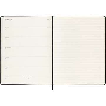 Moleskine Classic 12 Month 2023 Weekly Planner, Hard Cover, XL (7.5" x 9.75"), Black