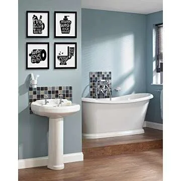 Funny Art Prints with Frames for Bathroom Decor
