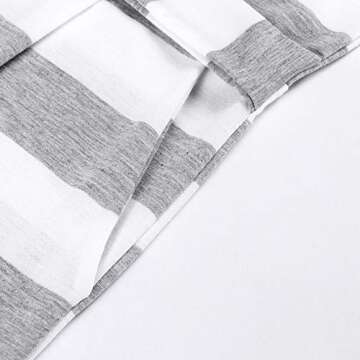 PALINDA Women's Striped Elegant Short Sleeve Wear to Work Casual Pencil Dress with Belt (Grey,S)