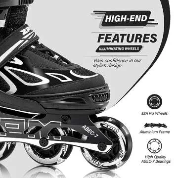 Adjustable Flashing Inline Skates for Kids and Adults