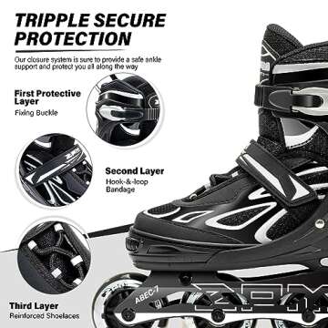 Adjustable Flashing Inline Skates for Kids and Adults