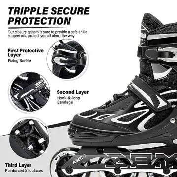 Adjustable Flashing Inline Skates for Kids and Adults