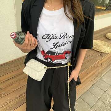 Mini Belt Bag Waist Bag for Women Fashionable Small Waist Bag Belt Bags for Women Trendy Y2k Accessories (White,Small)