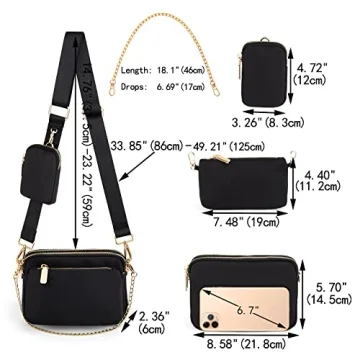 UTO Small Crossbody Bags for Women Trendy 3-in-1 Fashion