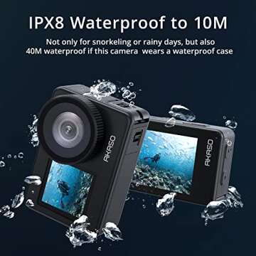 AKASO Brave 7 4K30FPS 20MP WiFi Action Camera with Touch Screen IPX8 33FT Waterproof Camera EIS 2.0 ...
