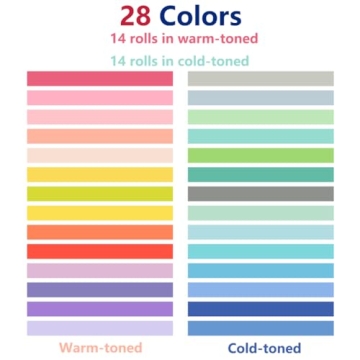 Vibrant YUKUNTANG Washi Tape Set - 28 Rolls for Crafts