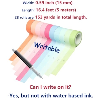 Vibrant YUKUNTANG Washi Tape Set - 28 Rolls for Crafts